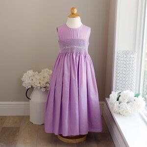 Strasburg Dress Smocked Lilac Size 5 Embroidery Portrait Sundress Vacation NEW